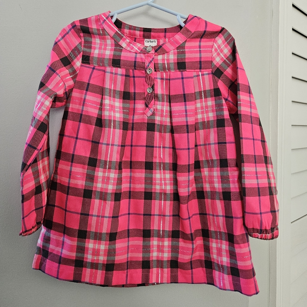 Carter's | Pink and Black Plaid Dress